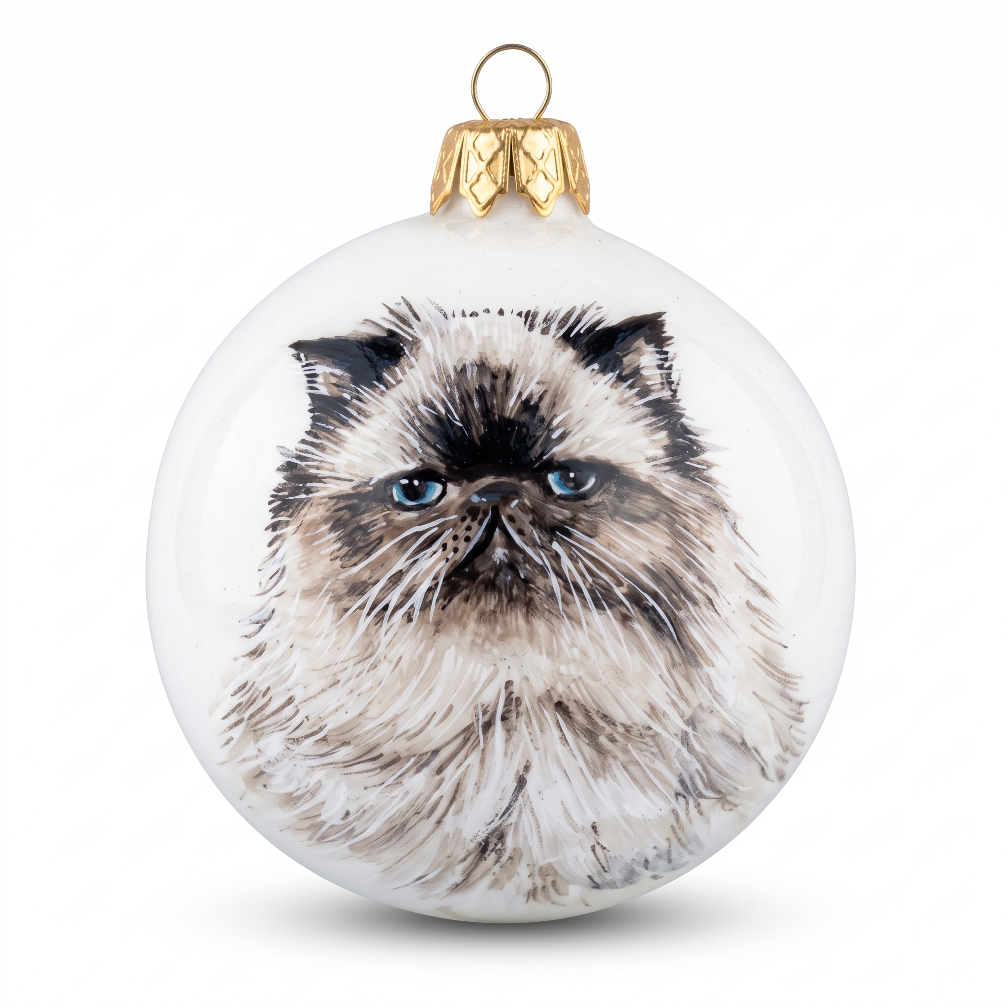 Pallina di Natale in ceramica gatto persiano Pallina di Natale in ceramica gatto persiano
