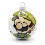 Pallina di Natale in Ceramica con Idraulico dal Cappello Verde