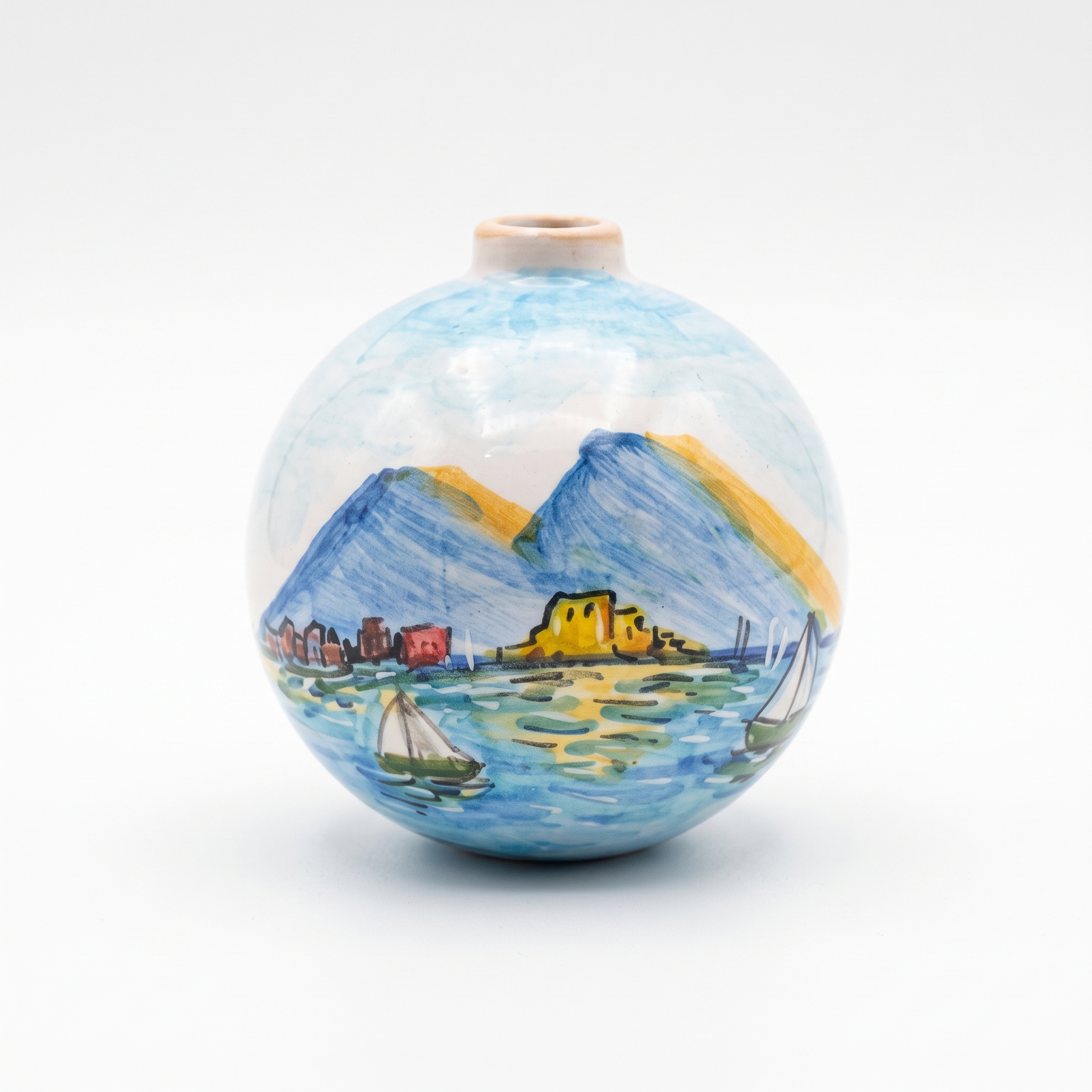 Pallina di Natale in ceramica paesaggio marino Pallina di Natale in ceramica paesaggio marino