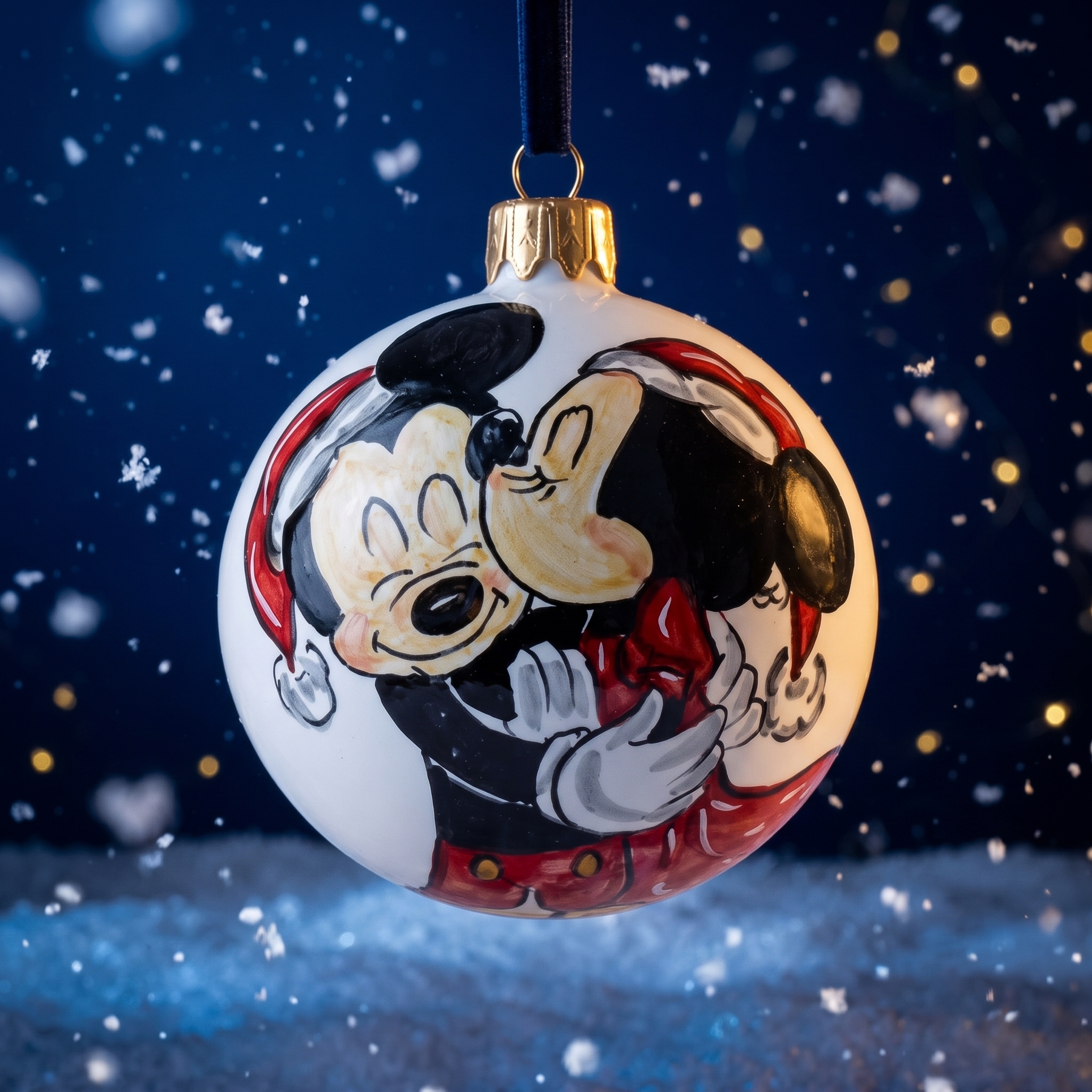 Pallina di Natale in ceramica Topolino e Minni Pallina di Natale in ceramica Topolino e Minni
