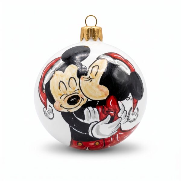 Pallina di Natale in ceramica Topolino e Minni