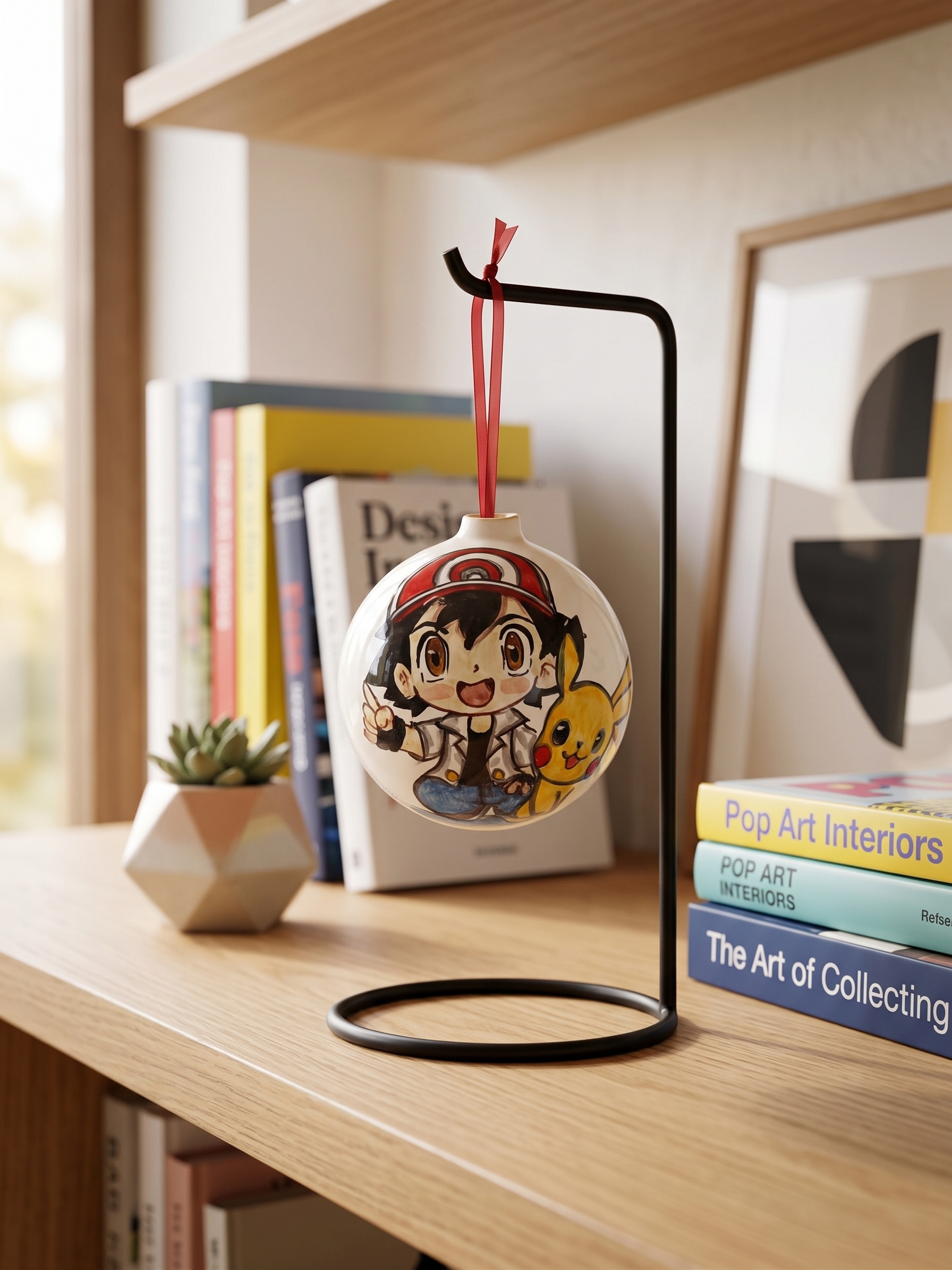 Pallina in Ceramica Bimbo col Cappellino e Amico Giallo