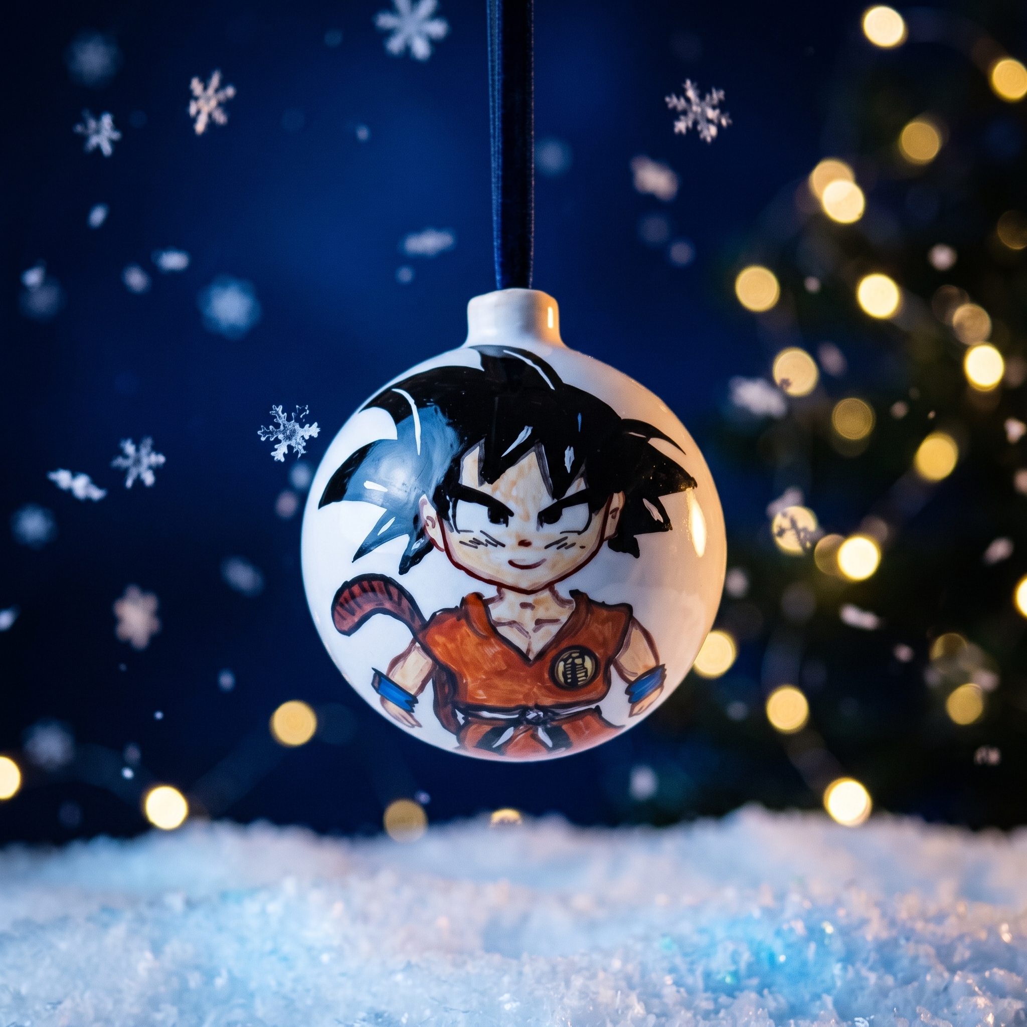 Pallina in Ceramica Goku Dragon Ball Dipinta a Mano Pallina in Ceramica Eroe Manga dai Capelli a Punta