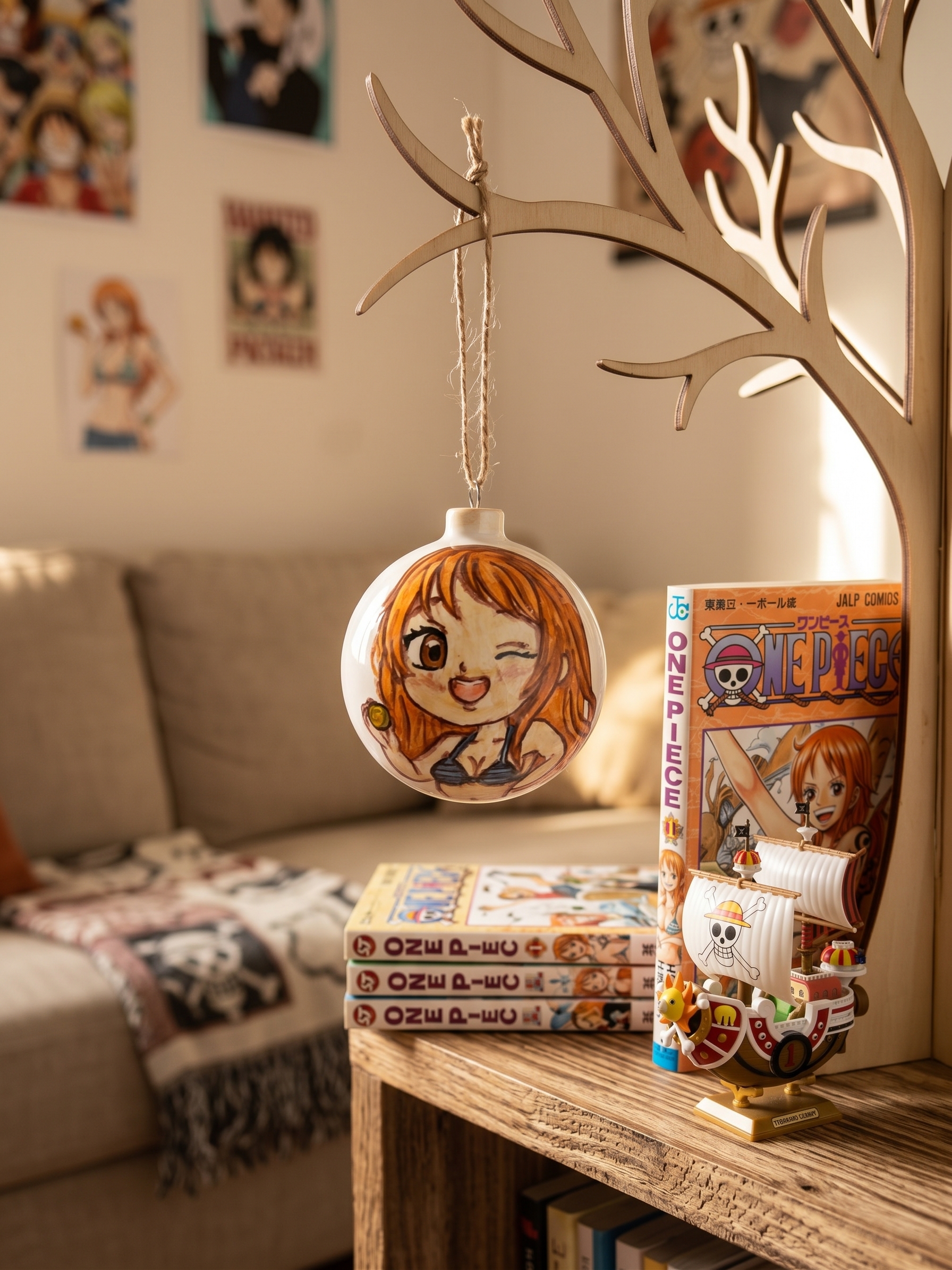 Pallina in Ceramica Piratessa dai Capelli Arancioni