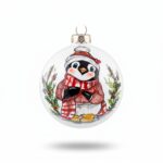 Pallina in ceramica pinguino con sciarpa