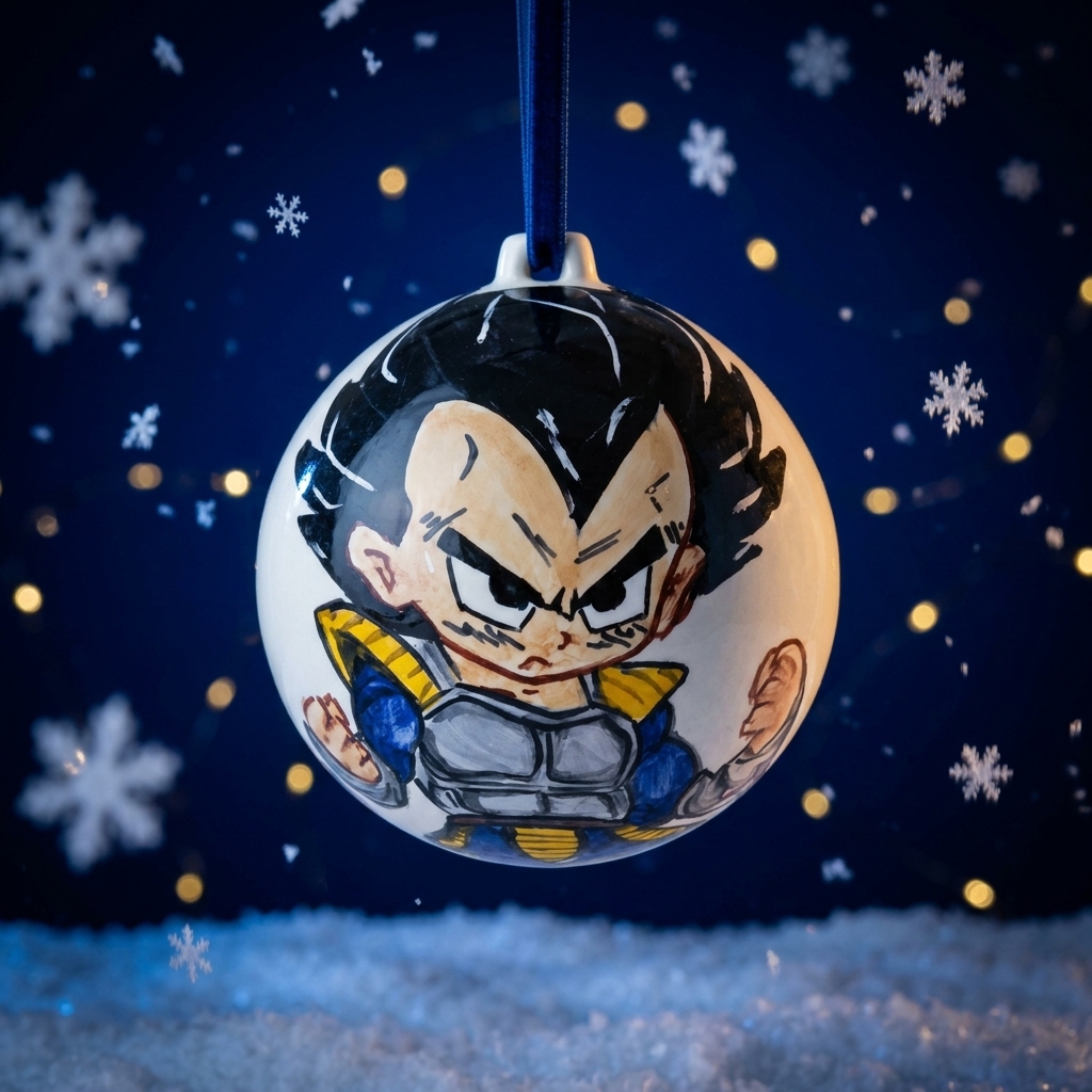 Pallina in Ceramica Vegeta Dragon Ball Dipinta a Mano Pallina in Ceramica Guerriero Manga Dipinta a Mano