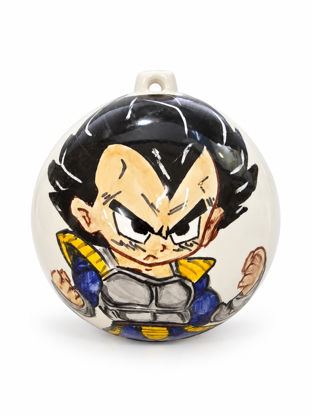 Pallina in Ceramica Guerriero Manga Dipinta a Mano