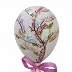 Palloncino in Ceramica con Nomi e Fiocco Rosa