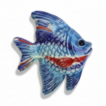 Pesce in Ceramica da Parete Blu Stile Marino Decorazione
