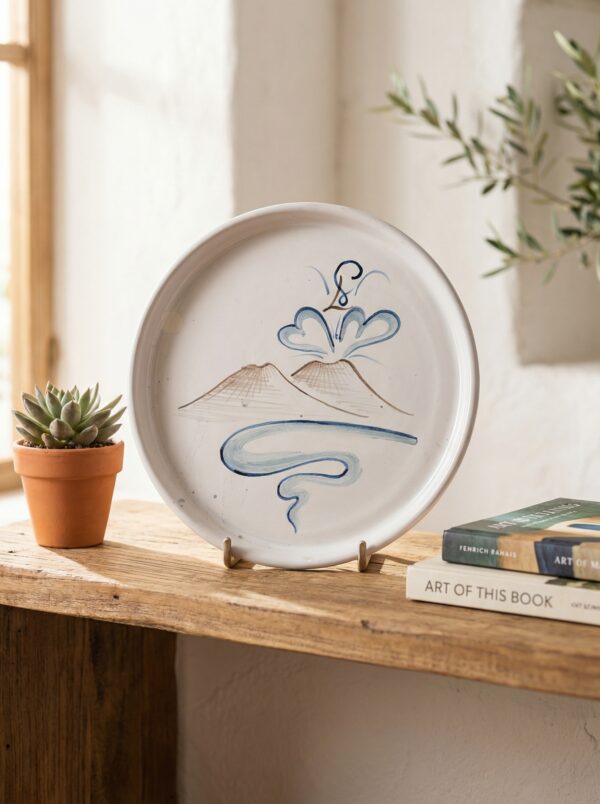 Piatto Decorativo in Ceramica Vesuvio Dipinto a Mano