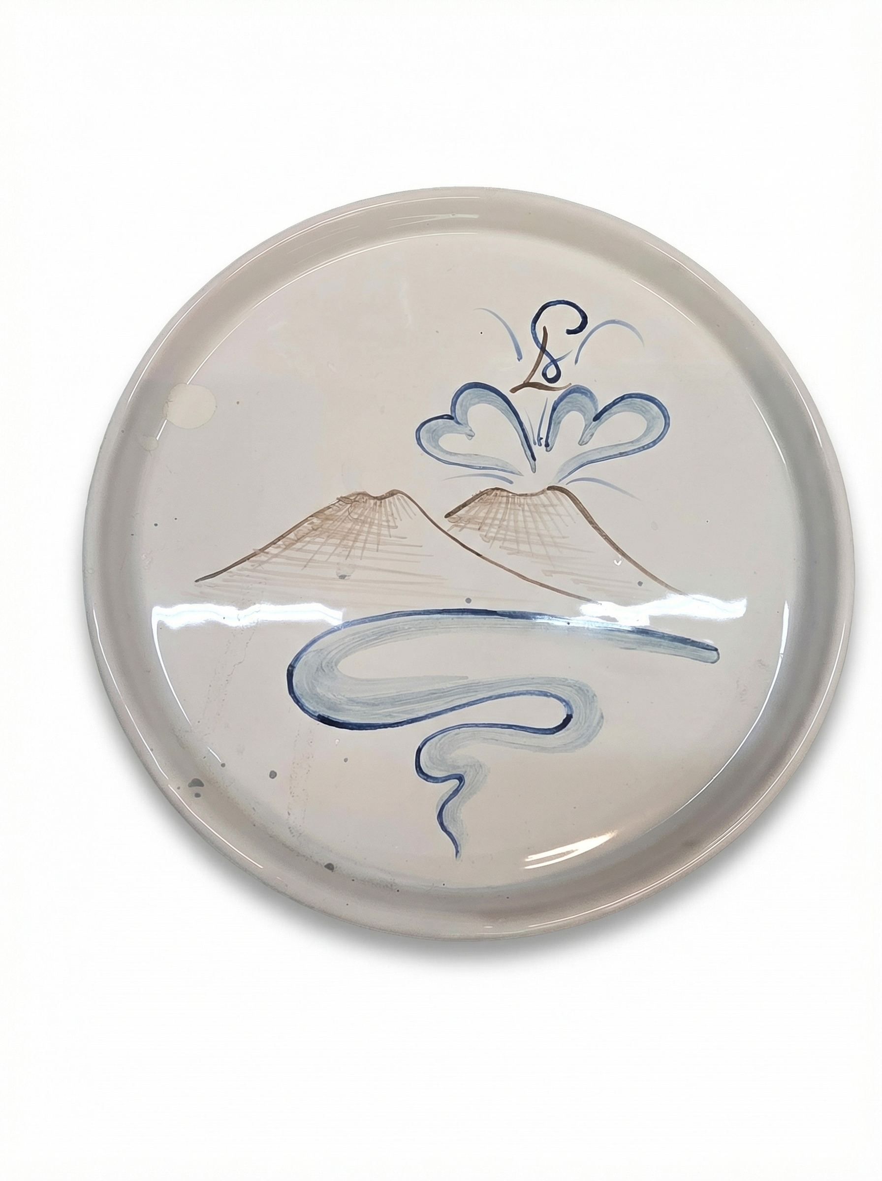 Piatto Decorativo in Ceramica Vesuvio Dipinto a Mano