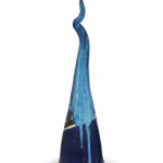 Scultura in Ceramica Blu a Punta - Arredo Design Moderno