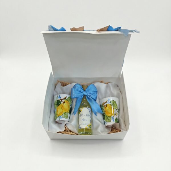 Set Bomboniera Matrimonio Limoncello e Bicchierini Limoni