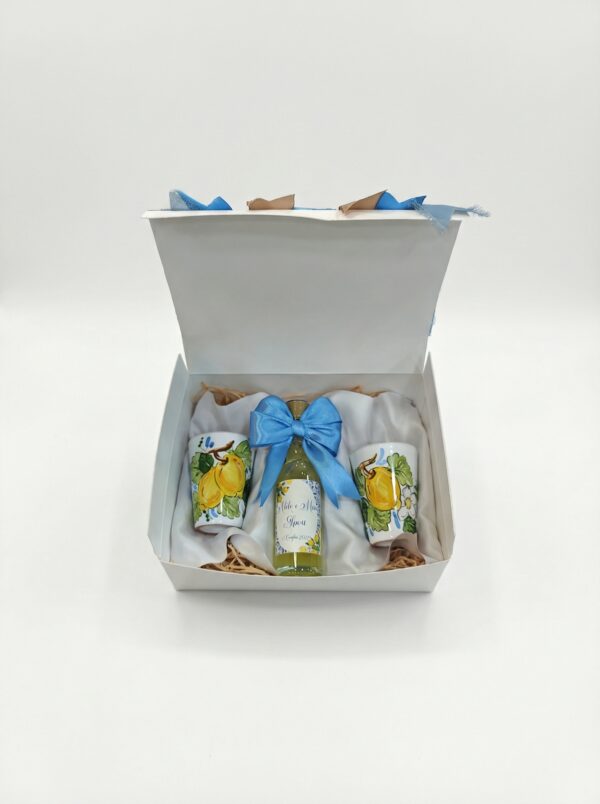 Set Bomboniera Matrimonio Limoncello e Bicchierini Limoni
