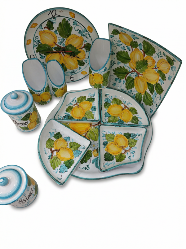 Set Ceramica con Limoni - Arredo Cucina e Casa