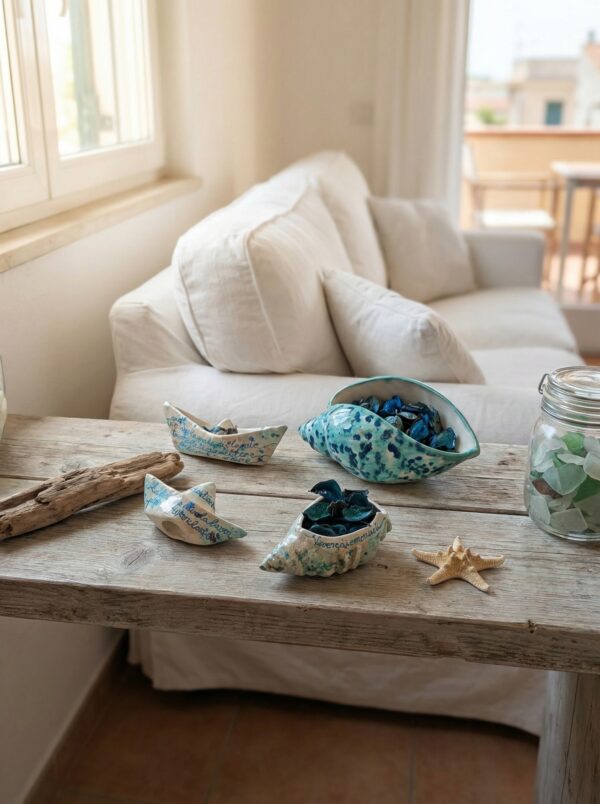 Set Decorativo Marino in Ceramica con Frasi Emozionali