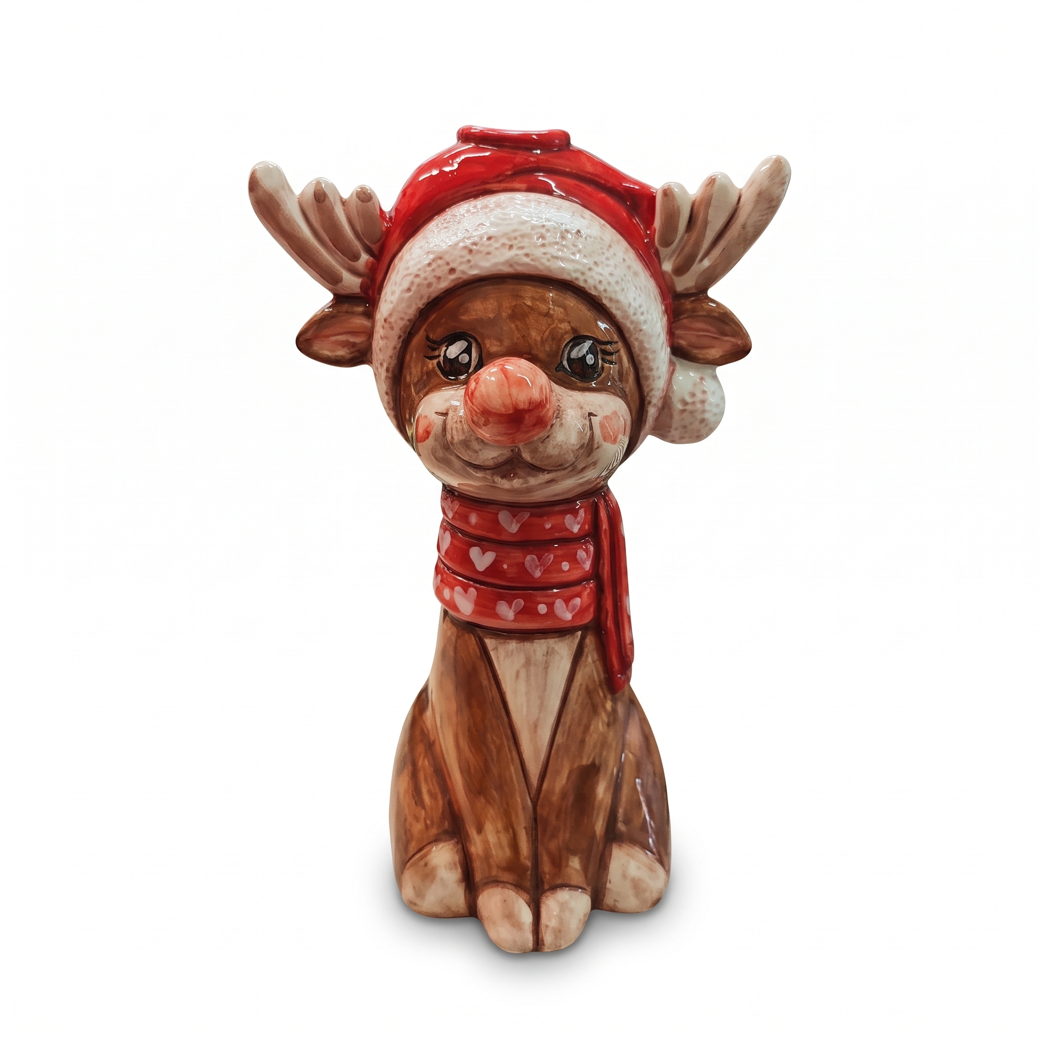Statuetta in ceramica renna di Natale Statuetta in ceramica renna di Natale