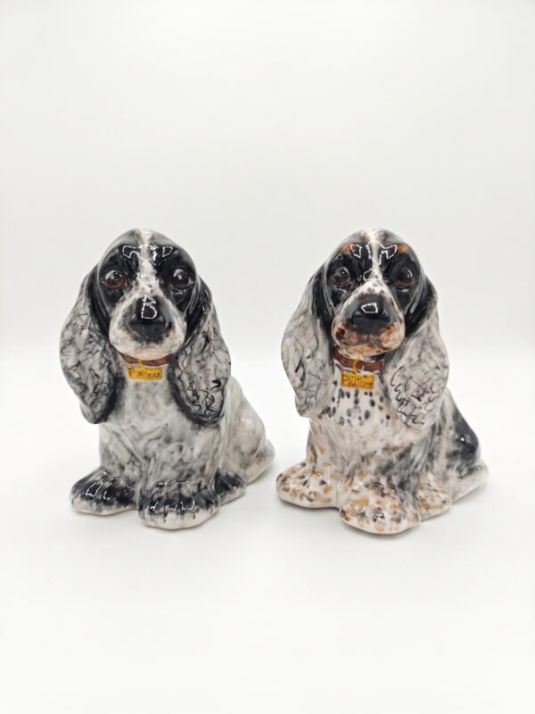 Statuette Cani Cocker in Ceramica Pippino e Plutino
