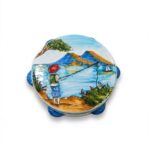 Tamburello in Ceramica Decorato a Mano - Scena Marina