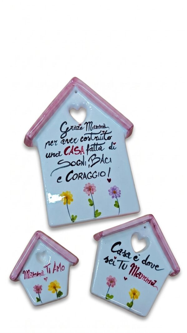 Targa in ceramica a casetta con dedica per la mamma