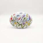 Targa in ceramica Villa Gaia con decoro floreale