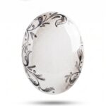 Targa ovale decorativa in ceramica dipinta a mano