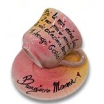 Tazzina da caffè Buongiorno Mamma in ceramica sfumata