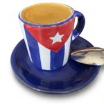 Tazzina da Caffè con Piattino Bandiera di Cuba in Ceramica