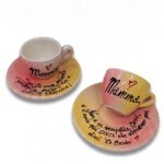 Tazzine da Caffè con Dedica per la Mamma - Set 2 Pezzi