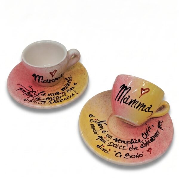 Tazzine da Caffè con Dedica per la Mamma - Set da 2