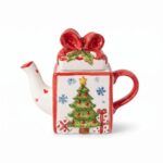 Teiera in ceramica albero di Natale