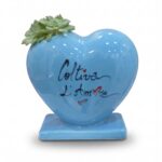 Vaso Cuore in Ceramica con Scritta Coltiva l'Amore