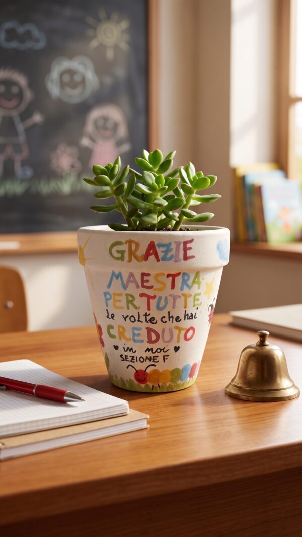 Vaso in Ceramica con Dedica per Maestra - Regalo Fine Anno