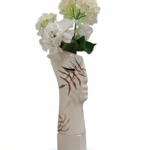 Vaso Viso in Ceramica con Foglie - Design Moderno