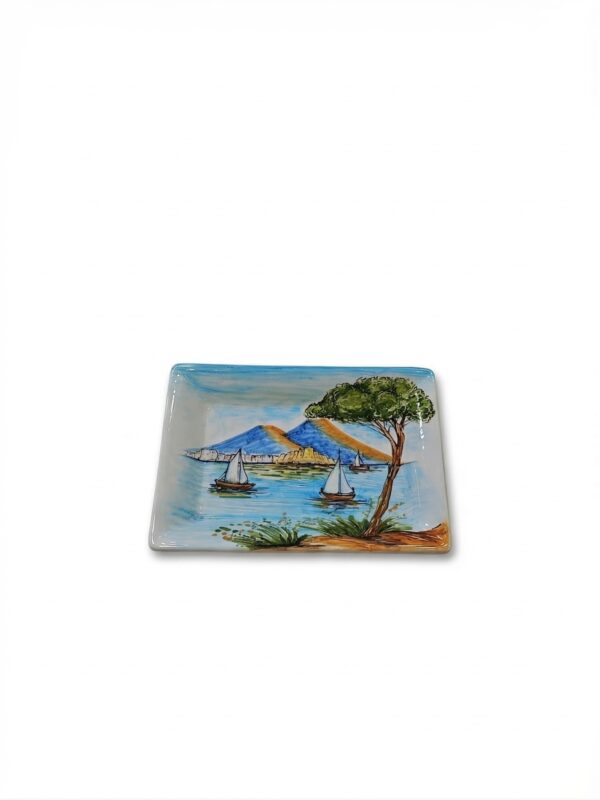 Svuota tasche in Ceramica con Paesaggio Marino e Vesuvio